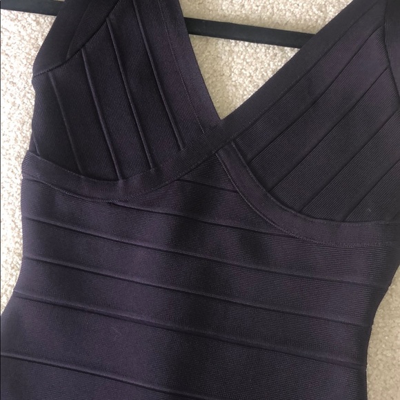 Herve Leger dark purple bandage dress - Picture 3 of 4